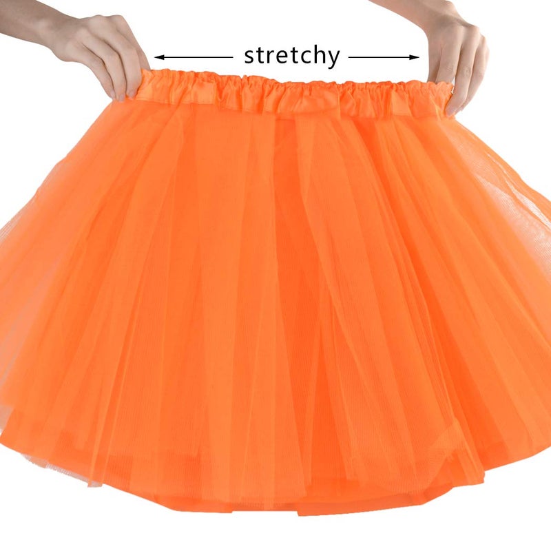 Miayon 1980s Fancy Outfits Dress Costume Accessories for Girl Kids Halloween Orange - Image 4